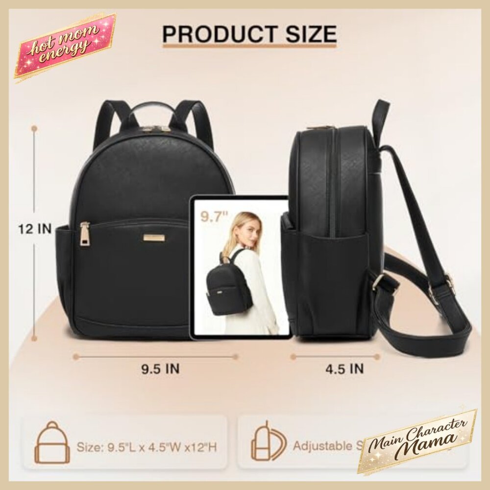Leather Mini Backpack Classic Elegant Travel Coll… - image 3